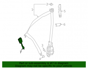 Driver's seat belt latch Mercedes C-class W205 15-18 black