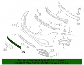 Mercedes W213 E 17-20 front bumper lower grille for parking sensors, AMG pack