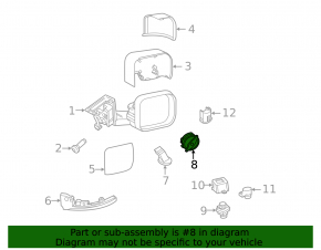 Right side mirror motor for Land Rover Range Rover Velar 18-23