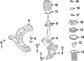 Lower control arm, front left, Mazda CX-30 20-23
