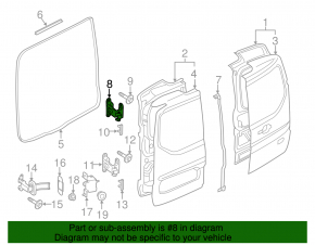 Tailgate hinge lower left Ford Transit Connect MK2 13-23 cargo