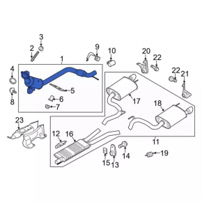 Downpipe with catalytic converter Ford Mustang mk6 15- 2.3T