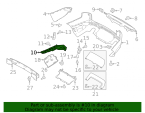 Right rear bumper mount for Land Rover Range Rover Sport 13-18