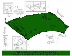 Mercedes CLA 14-19 black headliner, sunroof