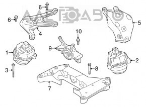 Left engine mount BMW 5 G30 17-23 3.0T RWD