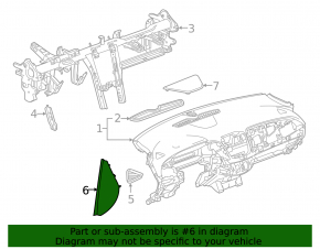 Front panel trim side left Chevrolet Malibu 16- black