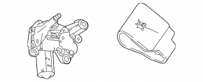 Rear wiper linkage with motor Nissan Rogue 14-20