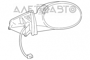 Right side mirror assembly for Chrysler Sebring 2005 coupe, 3 pins, black
