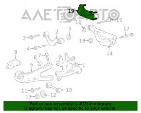 Rear left control arm pad for spring Toyota Highlander 20-
