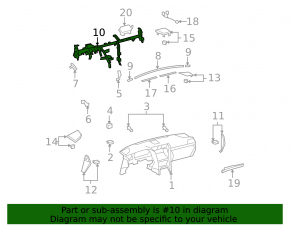Lexus LS460 LS600h 07-12 underdash reinforcement pipe