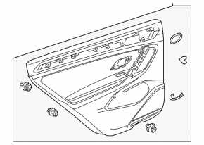 Door trim card rear right VW Tiguan 18-20 black