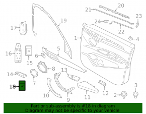 Button for opening the trunk door BMW X1 F48 16-22 for electric drive