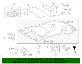 Lexus UX200 UX250h 19-22 black rear headliner