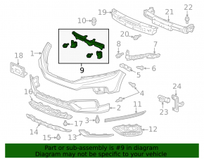 Front Bumper Center Bracket for Honda Crosstour 2013-15