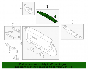 Mitsubishi Outlander 22-25 black upper trunk lid trim