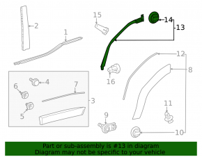 Rear right fender seal for Lexus GX550 24-26