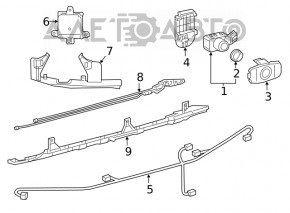 Wiring rear bumper Lexus ES250 ES300h ES350 19- for parking sensors and electric cover