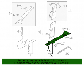 Inner rear left door sill trim for Audi Q3 83A 19-25 black