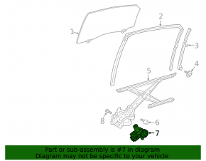 Rear left window motor for Lexus ES250 ES300h ES350 19-26