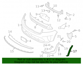 Front bumper trim left Kia Sorento 19-20 structure, black, Sport