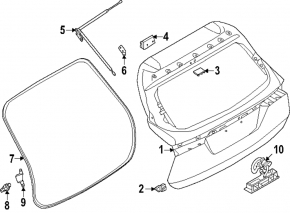 Left tailgate hinge for Infiniti QX30 17-19
