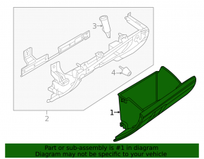 Glove box, glove compartment Mazda 3 14-16 BM black
