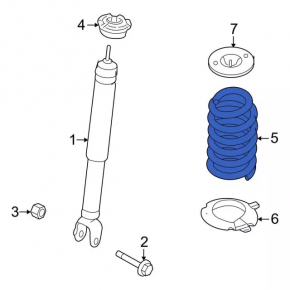 Rear spring left Ford Flex 13-19 FWD