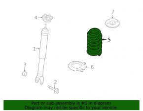 Rear spring left Ford Flex 13-19 FWD