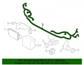 Land Rover Range Rover 20-21 front bumper wiring for fog lights, parking assist, without camera