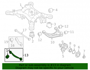 Rear left longitudinal control arm Mercedes GLS-class X166 13-19