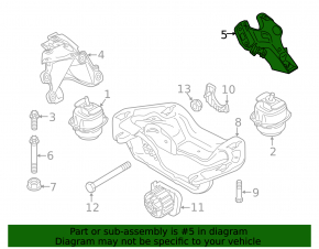 Engine mount bracket left BMW X5 F15 14-18 N55