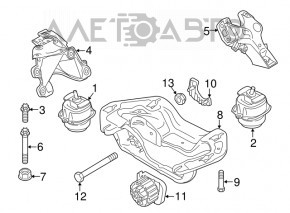 Engine mount bracket left BMW X5 F15 14-18 N55