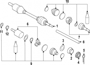 Rear left axle drive for Nissan Ariya 23-25