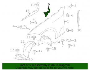 Front right upper wing bracket BMW 3 G20 19- rear large