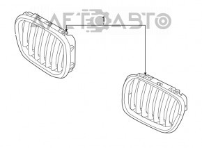 Radiator grill nostril right BMW X5 E70 07-13