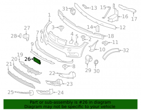 Front license plate area BMW X5 F15 14-18