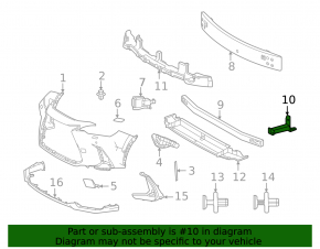 Fang of the lower amplifier of the front bumper left Toyota Venza 21-
