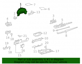 The instrument panel cover for the Lexus ES300h ES350 13-18 is black and the mount is broken.