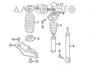 Shock absorber rear left Audi Q3 8U 15-18 AWD
