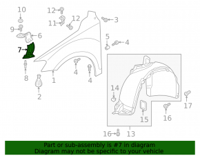 Right fender bracket, lower, VW Tiguan 18-21