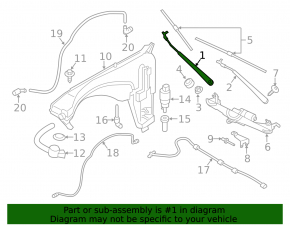Wiper arm right BMW X3 F25 11-17