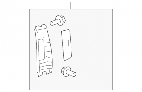 Right upper center pillar trim, Toyota Highlander 2008-2013 type 2, gray, plastic turned white