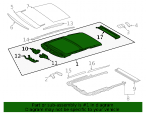 Panoramic mechanism frame Lexus RX350 RX450h 16-22