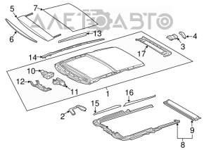 Panoramic mechanism frame Lexus RX350 RX450h 16-22