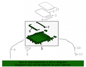 Sunroof mechanism frame Lexus NX200t NX300 NX300h 15-21