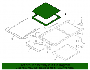 Subaru Forester 14-18 SJ sunroof glass