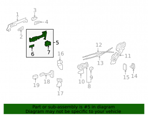 Rear left door handle mechanism Lexus LS460 LS600h 07-12 without block, broken mount