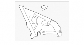 Side mirror plug left Honda Civic X FC 16-20 4d for speaker, black