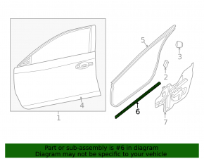 Door seal on the threshold right Nissan Altima 13-18