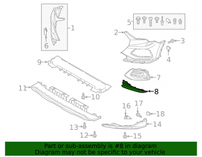 Right lower front bumper grille for Audi Q3 F3 19-24 black